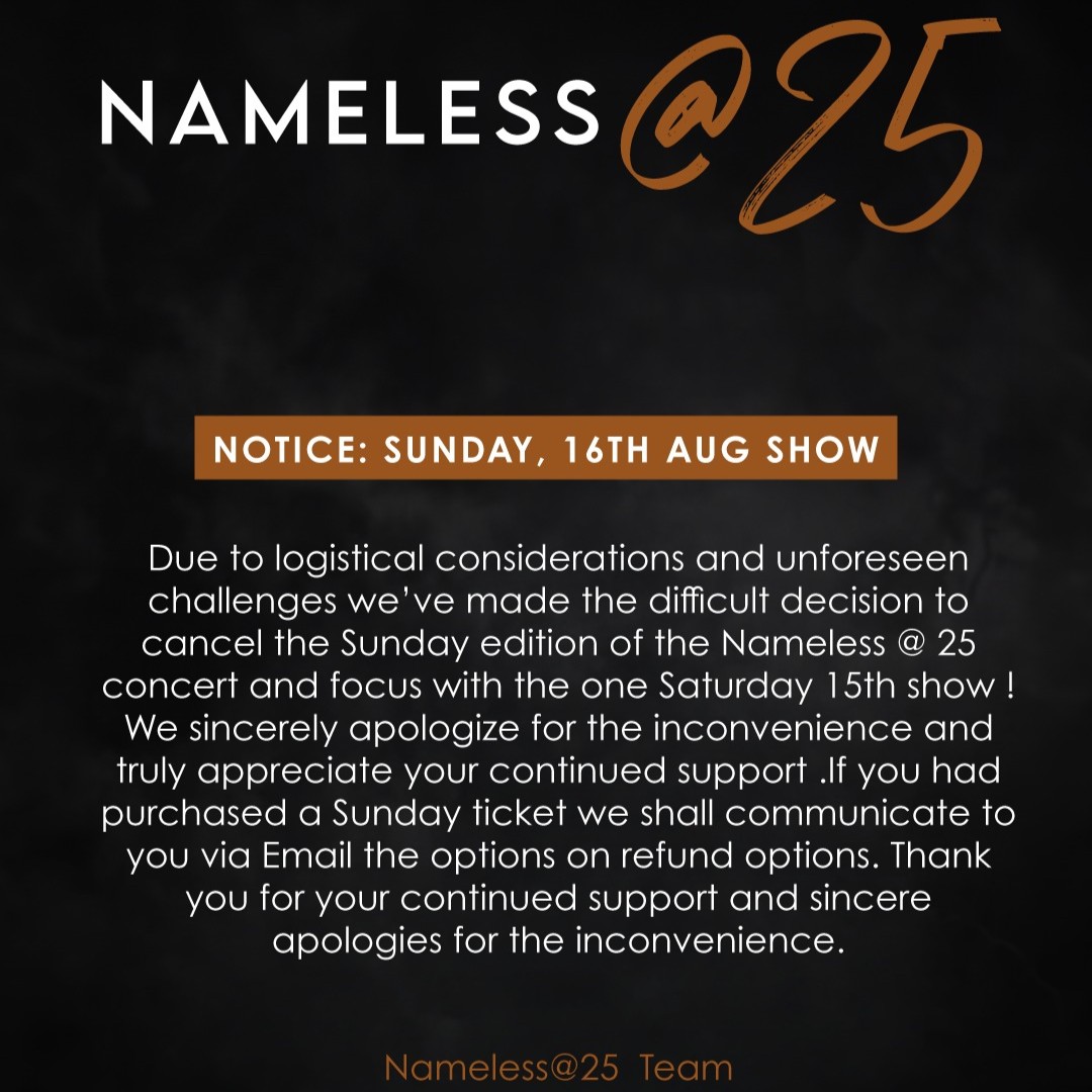 NAMELESS @ 25 (Sunday)